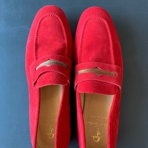 Red suede men’s loafers | Robert Graham